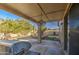 Covered patio with a built-in grill and backyard view at 4714 E Paso Trl, Phoenix, AZ 85050