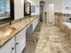Bathroom with copper sink, double vanity and tile flooring at 741 N Tower Pl, Chandler, AZ 85225