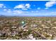An aerial view shows a desert community with single-Gathering homes and a mountain backdrop at 8110 E Saddle Horn Rd, Scottsdale, AZ 85255