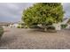 Front yard with gravel landscaping and mature orange tree at 10027 W Concord Ave, Sun City, AZ 85351