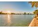 Stunning lakefront view at sunset at 10030 W Royal Oak Rd # C, Sun City, AZ 85351