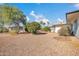 Landscaped side yard with trees and gravel at 12611 W Gable Hill Dr, Sun City West, AZ 85375