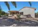 Backyard view, showcasing landscaping and casita at 18205 N Divet Ln, Surprise, AZ 85374