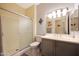 Clean bathroom with shower/tub combo, toilet and vanity at 18205 N Divet Ln, Surprise, AZ 85374