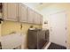 Laundry room with washer, dryer, and utility sink at 18205 N Divet Ln, Surprise, AZ 85374