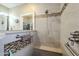 Walk-in shower with built-in seat and multiple shower heads at 2803 E Cobalt St, Chandler, AZ 85225