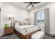 Bright bedroom with wood platform bed and stylish decor at 2809 W Paso Nuevo Dr, Phoenix, AZ 85086