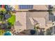 Aerial view showing house, pool, and backyard landscaping at 3617 E Half Hitch Pl, Phoenix, AZ 85050