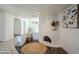 Whitewashed fireplace with tile hearth at 4701 E Ardmore Rd, Phoenix, AZ 85044