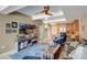 Living room features hardwood floors and a ceiling fan at 7127 E Rancho Vista Dr # 5009, Scottsdale, AZ 85251