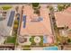 Aerial view showcasing the home's layout and backyard amenities at 7556 W Crystal Rd, Glendale, AZ 85308