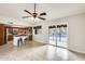 Kitchen with island, granite counters, and pool view at 1437 W Yukon Dr, Phoenix, AZ 85027