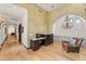 Hallway with work station and hardwood floors at 21 E Oakwood Hills Dr, Chandler, AZ 85248