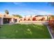 Landscaped backyard with artificial turf and retaining wall at 3174 E Marlette Ave, Phoenix, AZ 85016