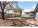 Backyard view showing patio, grass, and mature tree at 4749 E Evergreen St, Mesa, AZ 85205