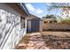 Side yard with storage shed and pathway at 4749 E Evergreen St, Mesa, AZ 85205