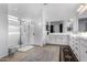 Elegant bathroom with double vanity and walk-in shower at 9625 E Spiral Ave, Mesa, AZ 85212