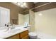 Clean bathroom with shower/tub combo and vanity at 1451 E Ivanhoe St, Gilbert, AZ 85295