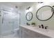 Updated bathroom with double vanity and a large shower at 15380 N 100Th St # 1096, Scottsdale, AZ 85260