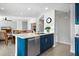 Modern kitchen with stainless steel appliances and blue cabinetry at 2425 W Bronco Butte Trl # 1032, Phoenix, AZ 85085