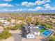 House with pool and pickleball court, aerial view at 27921 N 153Rd St, Scottsdale, AZ 85262