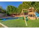 Enjoy the backyard with a playset and trampoline for  at 3210 E Brookwood Ct, Phoenix, AZ 85048