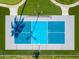 Overhead view of a blue and gray sports court at 356 W Ivanhoe St, Gilbert, AZ 85233