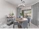 A dining room featuring a chandelier, table with four chairs, and natural light at 3711 E Sandy Way, Gilbert, AZ 85297