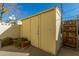 Backyard with storage shed and grill at 5005 S Mill Ave, Tempe, AZ 85282