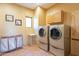 Laundry room with washer, dryer, and storage cabinets at 5113 W Arrowhead Lakes Dr, Glendale, AZ 85308