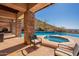 Resort style pool and spa with covered patio and mountain views at 5113 W Arrowhead Lakes Dr, Glendale, AZ 85308