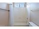 Clean bathroom with shower/tub combo and updated vanity at 6403 S Fairway Dr, Gold Canyon, AZ 85118