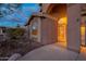 Close-up view of the front entryway with security door and lighting at 6403 S Fairway Dr, Gold Canyon, AZ 85118