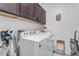 Washer, dryer, and cabinets in a laundry room at 7332 S Briarwood Ln, Gilbert, AZ 85298