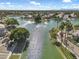 Aerial view of a community with lakes, mature landscaping and well-maintained homes at 1923 E Drake Dr, Tempe, AZ 85283