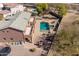 Aerial view of house, pool, and backyard at 4543 S Roy Rogers Way, Gilbert, AZ 85297