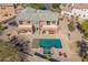 Aerial view of house, pool, and backyard at 4543 S Roy Rogers Way, Gilbert, AZ 85297