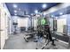 Modern home gym with various exercise equipment and mirrored walls at 4543 S Roy Rogers Way, Gilbert, AZ 85297
