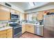 Kitchen features stainless steel appliances and ample cabinet space at 5501 E Dallas St, Mesa, AZ 85205