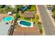 Aerial view showcasing a home's pool and detached building at 5820 N 83Rd St, Scottsdale, AZ 85250