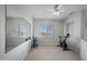 Bright exercise room with mirrored wall, home gym and mountain views at 6102 E Sonoran Trl, Scottsdale, AZ 85266