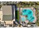 Community pool and recreation area with palm trees and lounge chairs at 10037 E Rubidium Ave, Mesa, AZ 85212