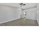 Bedroom with ceiling fan and en-suite bathroom access at 1126 E San Remo Ave, Gilbert, AZ 85234