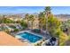 Large backyard pool, mountain views, and patio furniture at 15429 E Palomino Blvd, Fountain Hills, AZ 85268