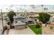 Aerial view of two-story home with solar panels and pool at 2238 S Estrella Cir, Mesa, AZ 85202