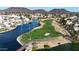 Aerial of golf course and lakefront community at 6282 W Rose Garden Ln, Glendale, AZ 85308