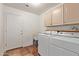 Laundry room features built-in cabinets and space for a washer and dryer at 6970 W Morning Dove Dr, Glendale, AZ 85308