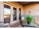 Private balcony with seating and lovely view at 7021 E Earll Dr # 213, Scottsdale, AZ 85251