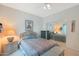 Bedroom with a queen bed, nightstand and mirrored closet at 8245 E Jenan Dr, Scottsdale, AZ 85260