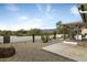 Desert landscape with patio and mountain views at 9546 E Anasazi Pl, Gold Canyon, AZ 85118